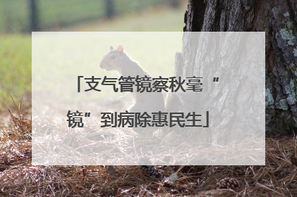 支气管镜察秋毫“镜”到病除惠民生