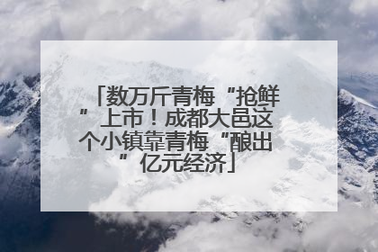 数万斤青梅“抢鲜”上市！成都大邑这个小镇靠青梅“酿出”亿元经济