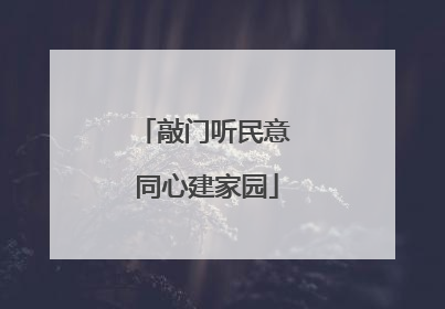 敲门听民意 同心建家园