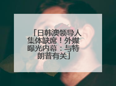 日韩澳领导人集体缺席！外媒曝光内幕：与特朗普有关