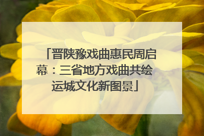 晋陕豫戏曲惠民周启幕：三省地方戏曲共绘运城文化新图景