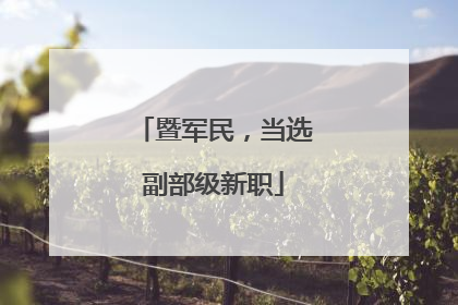 暨军民，当选副部级新职