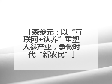 森参元：以“互联网+认养”重塑人参产业，争做时代“新农民”