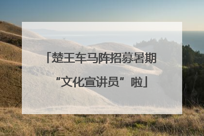楚王车马阵招募暑期“文化宣讲员”啦