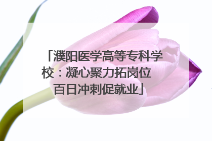 濮阳医学高等专科学校：凝心聚力拓岗位 百日冲刺促就业