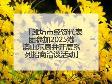 潍坊市经贸代表团参加2025港澳山东周并开展系列招商洽谈活动