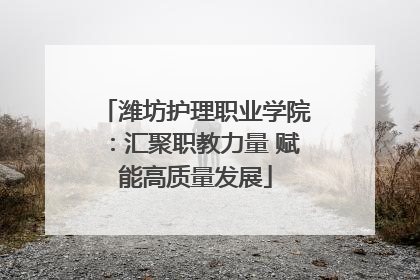 潍坊护理职业学院：汇聚职教力量 赋能高质量发展