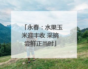 永春：水果玉米迎丰收 采摘尝鲜正当时