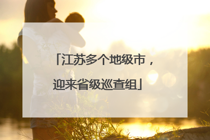 江苏多个地级市，迎来省级巡查组