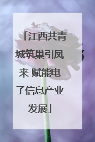 江西共青城筑巢引凤来 赋能电子信息产业发展