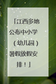 江西多地公布中小学（幼儿园）暑假放假安排！