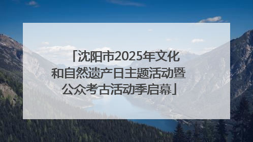 沈阳市2025年文化和自然遗产日主题活动暨公众考古活动季启幕