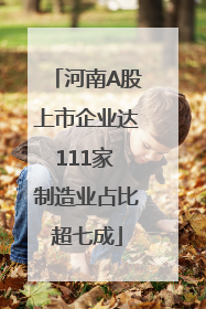 河南A股上市企业达111家 制造业占比超七成