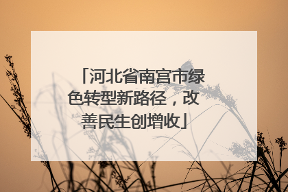 河北省南宫市绿色转型新路径，改善民生创增收