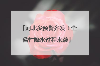 河北多预警齐发！全省性降水过程来袭