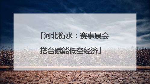 河北衡水：赛事展会搭台赋能低空经济
