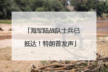 海军陆战队士兵已抵达！特朗普发声