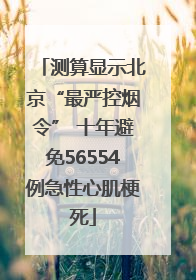 测算显示北京“最严控烟令” 十年避免56554例急性心肌梗死