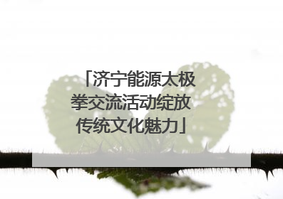 济宁能源太极拳交流活动绽放传统文化魅力