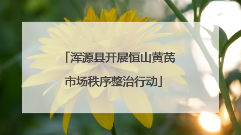 浑源县开展恒山黄芪市场秩序整治行动