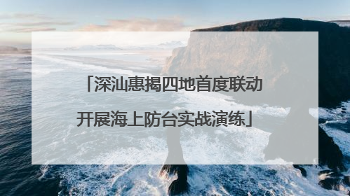 深汕惠揭四地首度联动开展海上防台实战演练