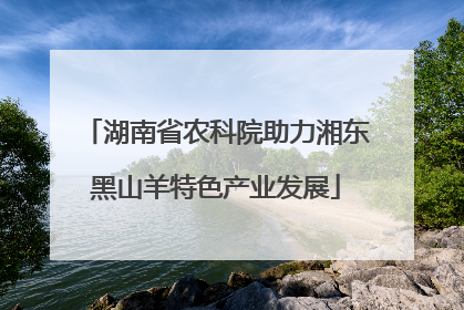 湖南省农科院助力湘东黑山羊特色产业发展