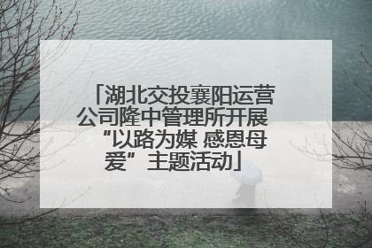 湖北交投襄阳运营公司隆中管理所开展“以路为媒 感恩母爱”主题活动
