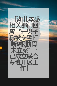 湖北孝感相关部门回应“一男子称被交警打断9根肋骨未立案”：已成立联合专班开展工作