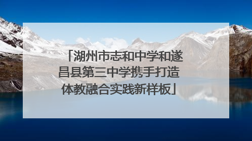 湖州市志和中学和遂昌县第三中学携手打造体教融合实践新样板