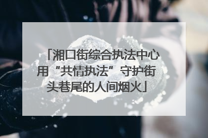 湘口街综合执法中心用“共情执法”守护街头巷尾的人间烟火
