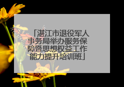 湛江市退役军人事务局举办服务保障暨思想权益工作能力提升培训班