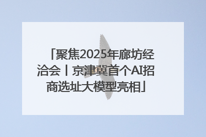 聚焦2025年廊坊经洽会丨京津冀首个AI招商选址大模型亮相