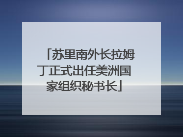 苏里南外长拉姆丁正式出任美洲国家组织秘书长