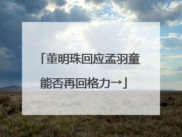 董明珠回应孟羽童能否再回格力→