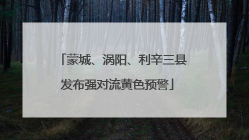 蒙城、涡阳、利辛三县发布强对流黄色预警