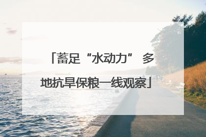 蓄足“水动力” 多地抗旱保粮一线观察