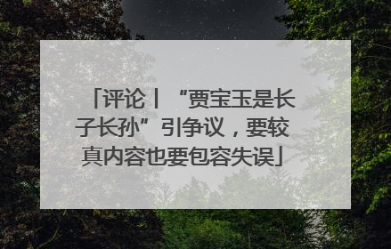 评论丨“贾宝玉是长子长孙”引争议，要较真内容也要包容失误
