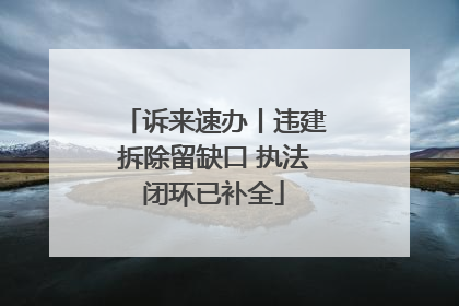 诉来速办丨违建拆除留缺口 执法闭环已补全