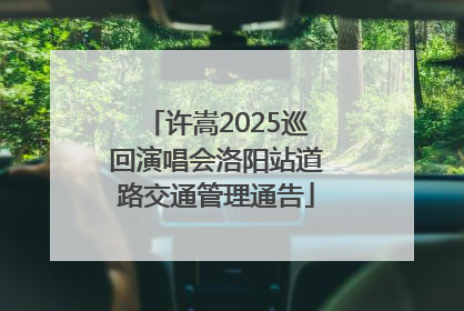 许嵩2025巡回演唱会洛阳站道路交通管理通告