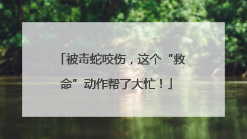 被毒蛇咬伤，这个“救命”动作帮了大忙！