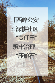 西峰公安：深耕社区“责任田” 筑牢治理“压舱石”