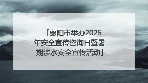 襄阳市举办2025年安全宣传咨询日暨暑期涉水安全宣传活动