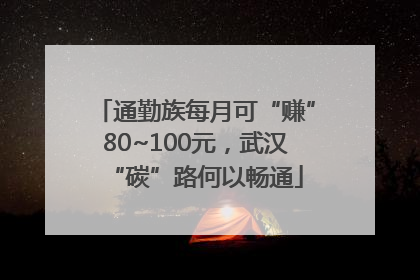 通勤族每月可“赚”80~100元，武汉“碳”路何以畅通
