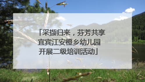 采撷归来，芬芳共享 宜宾江安橙乡幼儿园开展二级培训活动
