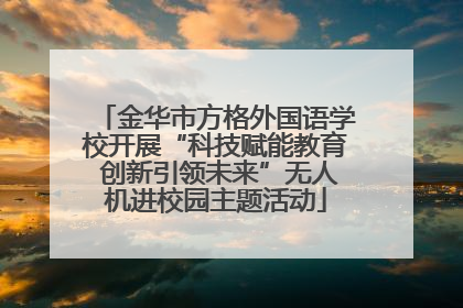 金华市方格外国语学校开展“科技赋能教育 创新引领未来”无人机进校园主题活动