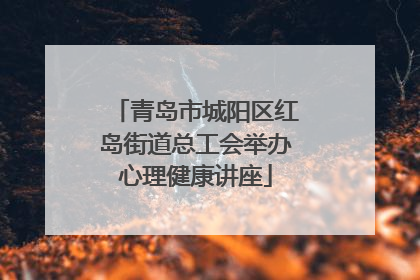 青岛市城阳区红岛街道总工会举办心理健康讲座
