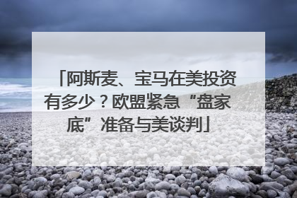 阿斯麦、宝马在美投资有多少？欧盟紧急“盘家底”准备与美谈判