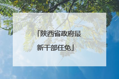 陕西省政府最新干部任免