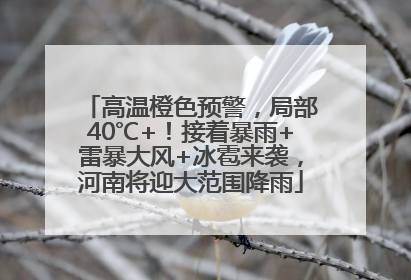 高温橙色预警，局部40℃+！接着暴雨+雷暴大风+冰雹来袭，河南将迎大范围降雨