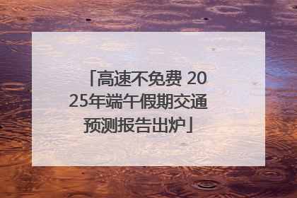 高速不免费 2025年端午假期交通预测报告出炉